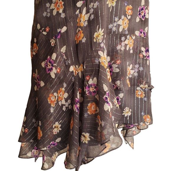 Vintage Women's Babydoll Silk Sleeveless Dress 8 Chic Designer Ruffle RARE - Picture 6 of 7